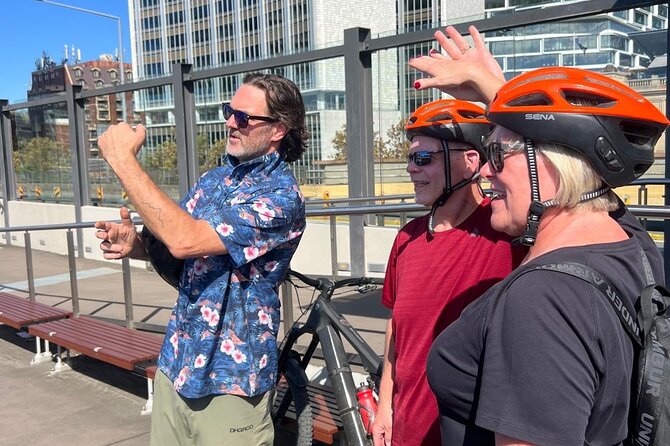 Guided Electric Bike Tour of Sydney with Bluetooth helmets - Pirrama Park and Jones Bay Wharf: big views, quick photo moments