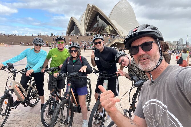 Guided Electric Bike Tour of Sydney with Bluetooth helmets - Sydney Theatre Company area and the Zupano Espresso Bar option