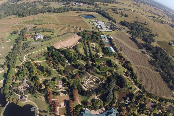 Hunter Valley Broken Back Range Helicopter Flight from Cessnock - What you actually see from above: vines, gardens, and golf