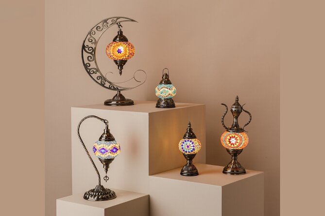 Mosaic Art Classes Sydney: Turkish Lamp Workshop - The mosaic technique: glue, glass shapes, and the plaster finish