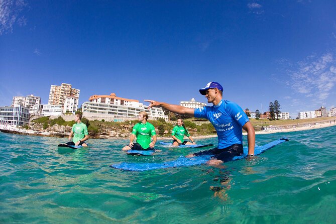 Surfing Lessons on Sydney's Bondi Beach - Stop 2 at Bondi Beach: paddling out and getting coached inside the water