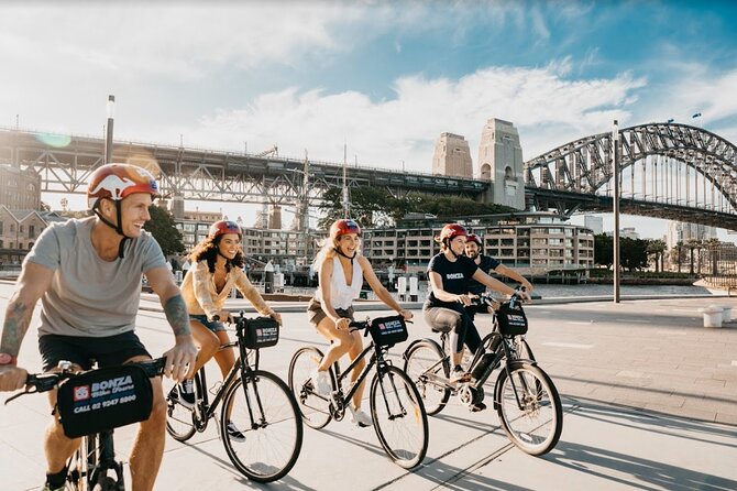 Sydney Bike Tours - Start at The Rocks: bikes, helmets, and getting ready fast
