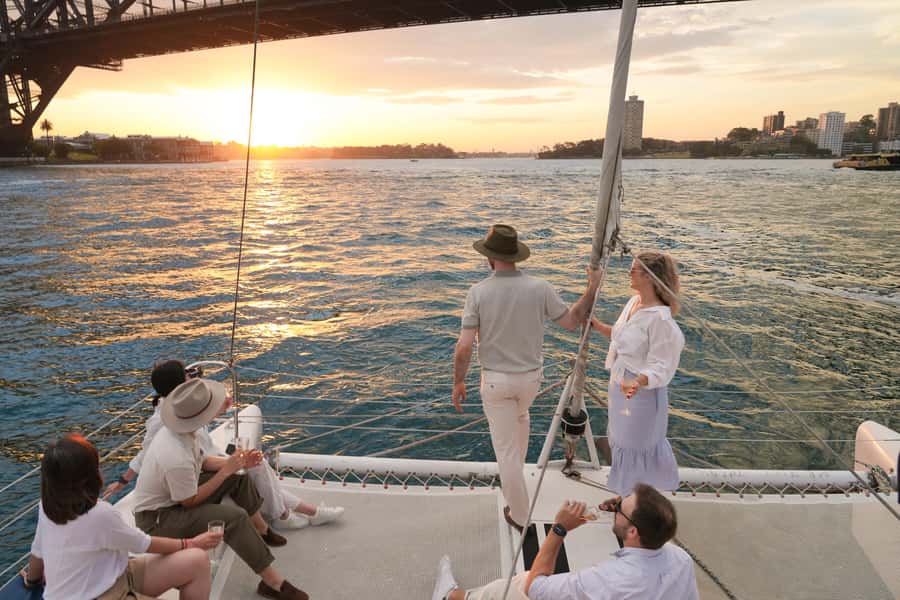 Sydney Harbour: Sunset Catamaran Cruise - Kirralee Catamaran Comfort: Outdoor Views Plus Indoor Backup